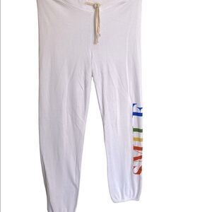 Sundry White Joggers Sweatpants Terry Size 2 NWOT SMILE